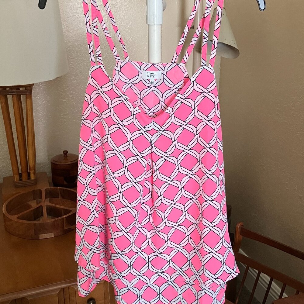 Women’s Sz. XL Crown & Ivy Strappy Layered Tank Top with a Slit Caped Back